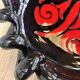 Vintage decorative bowl in black and red ceramic – 1960s/70s