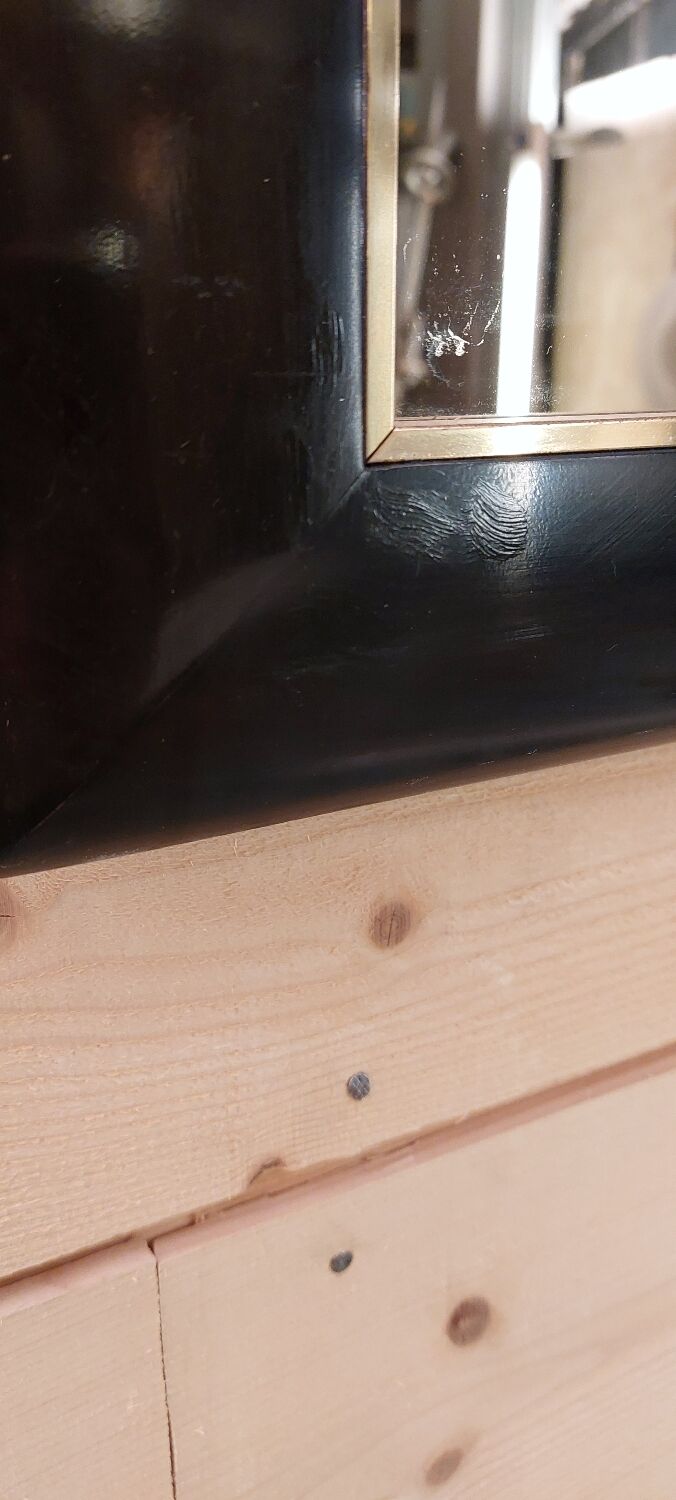 Miroir métal et laiton, 94x75 cm