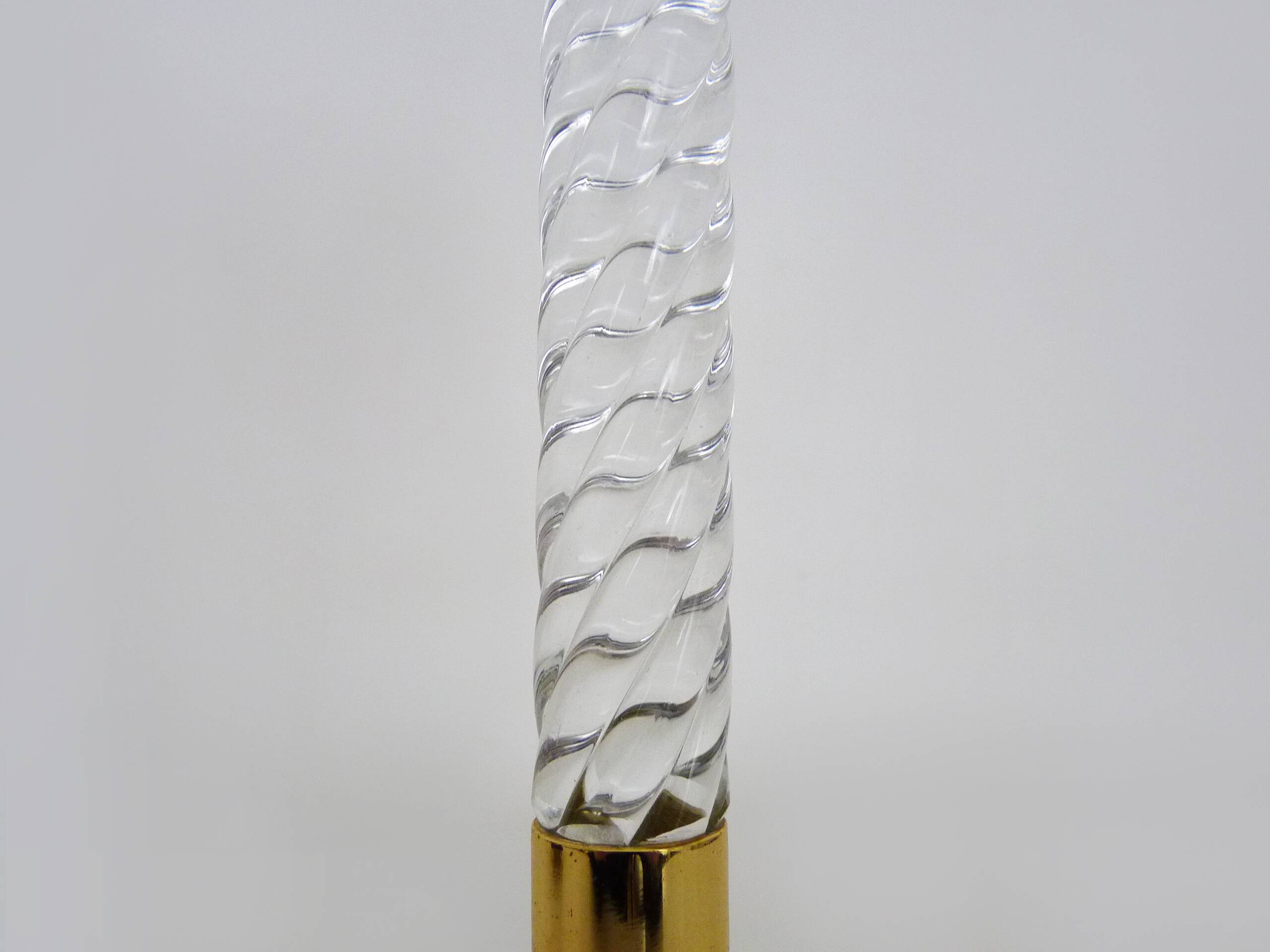 Pair of large candlesticks, Restoration style in brass, black marble, glass. 19th century