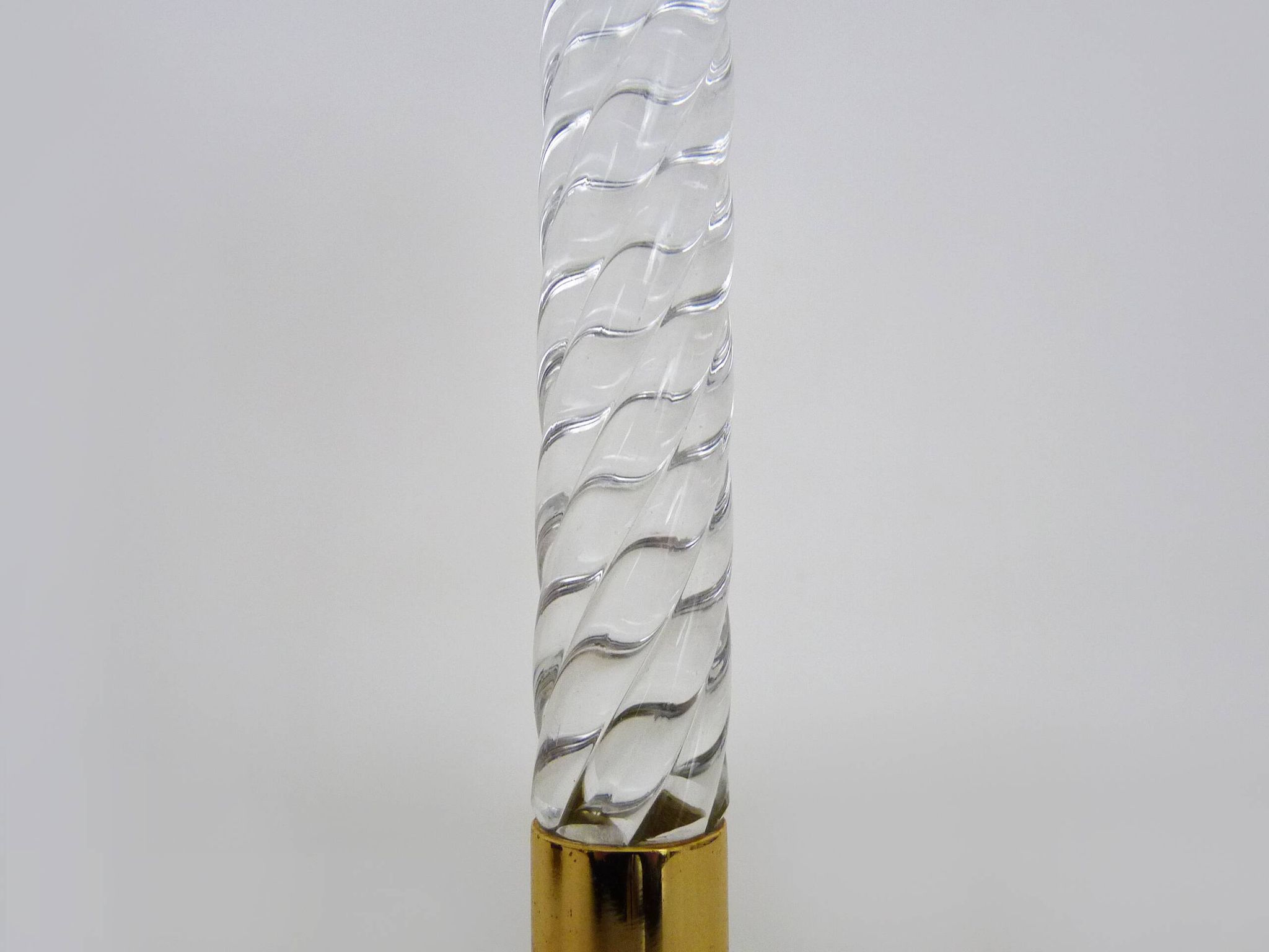 Pair of large candlesticks, Restoration style in brass, black marble, glass. 19th century
