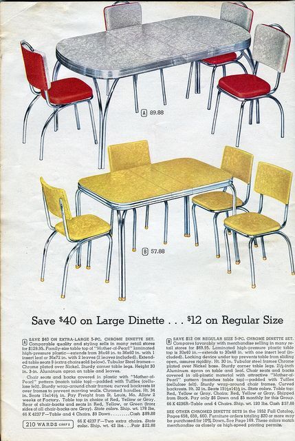 Table formica et chaises par American Fixture, 1950