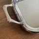 Silver-plated faux bamboo tray USA 1970 Hollywood Regency
