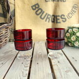 Set of 4 Ruby Luminarc Cavalier champagne cups