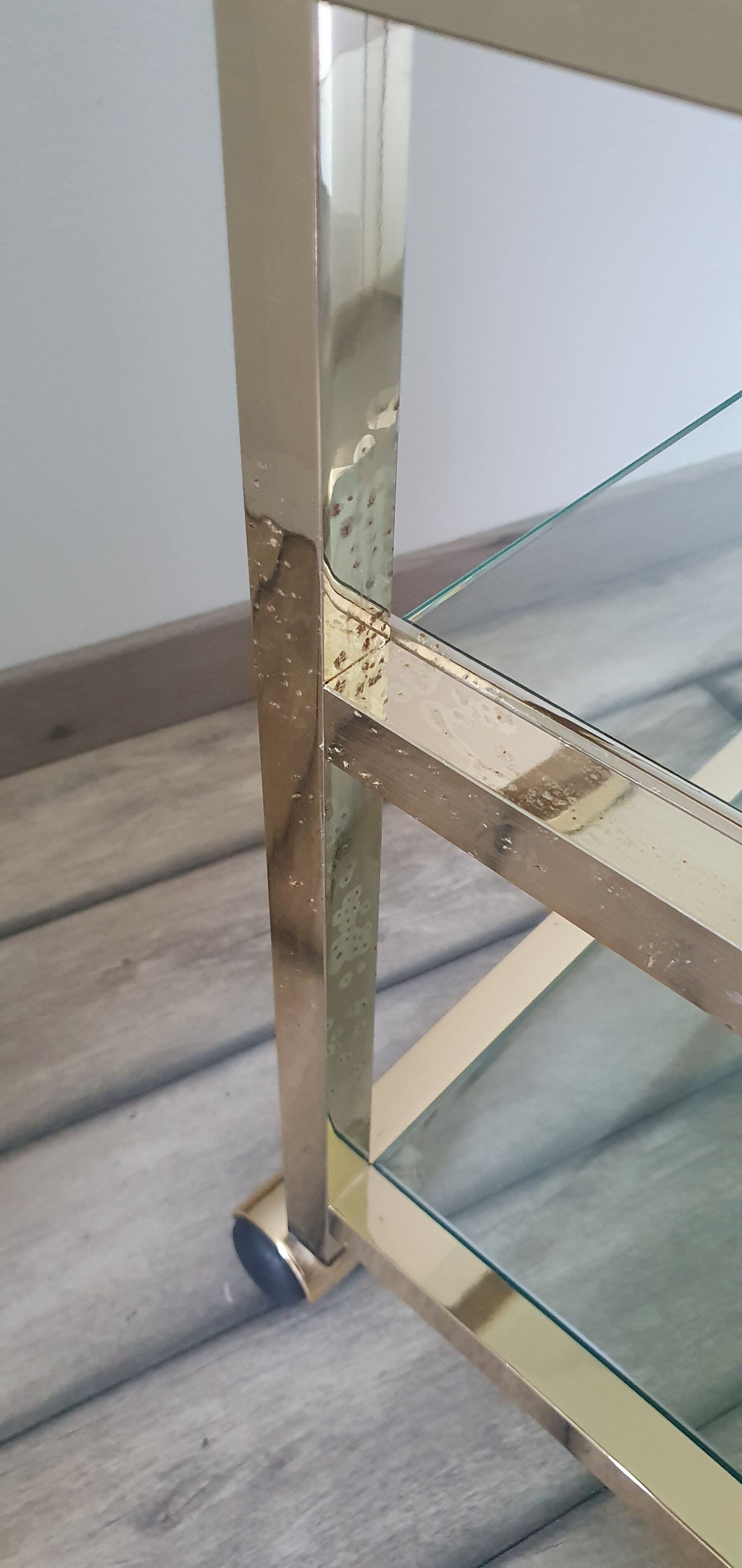 Metal and glass serving trolley