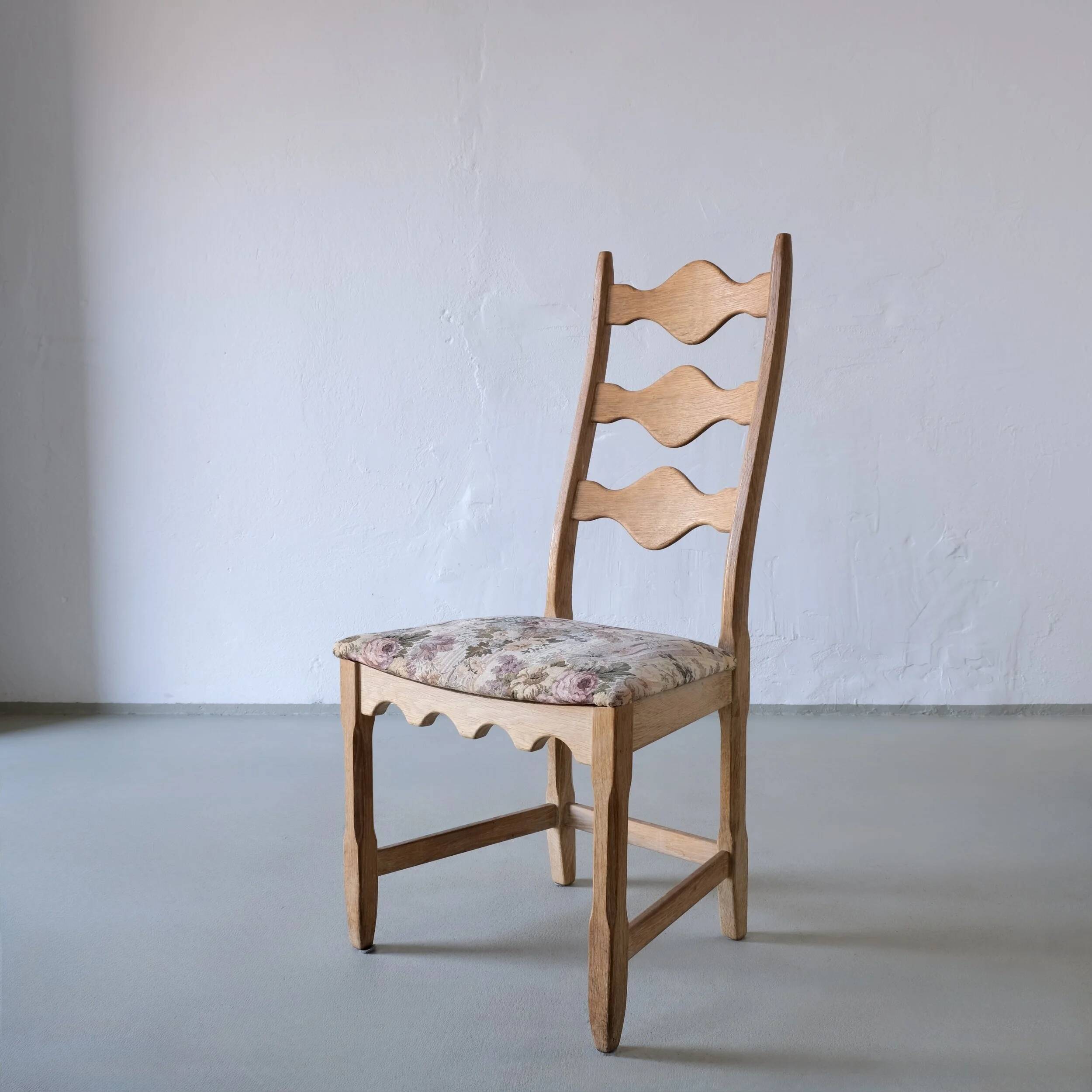 4 ladder back dining chairs by Henning Kjaernulf | Denmark | 1950s