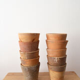 10 terracotta seedling pots