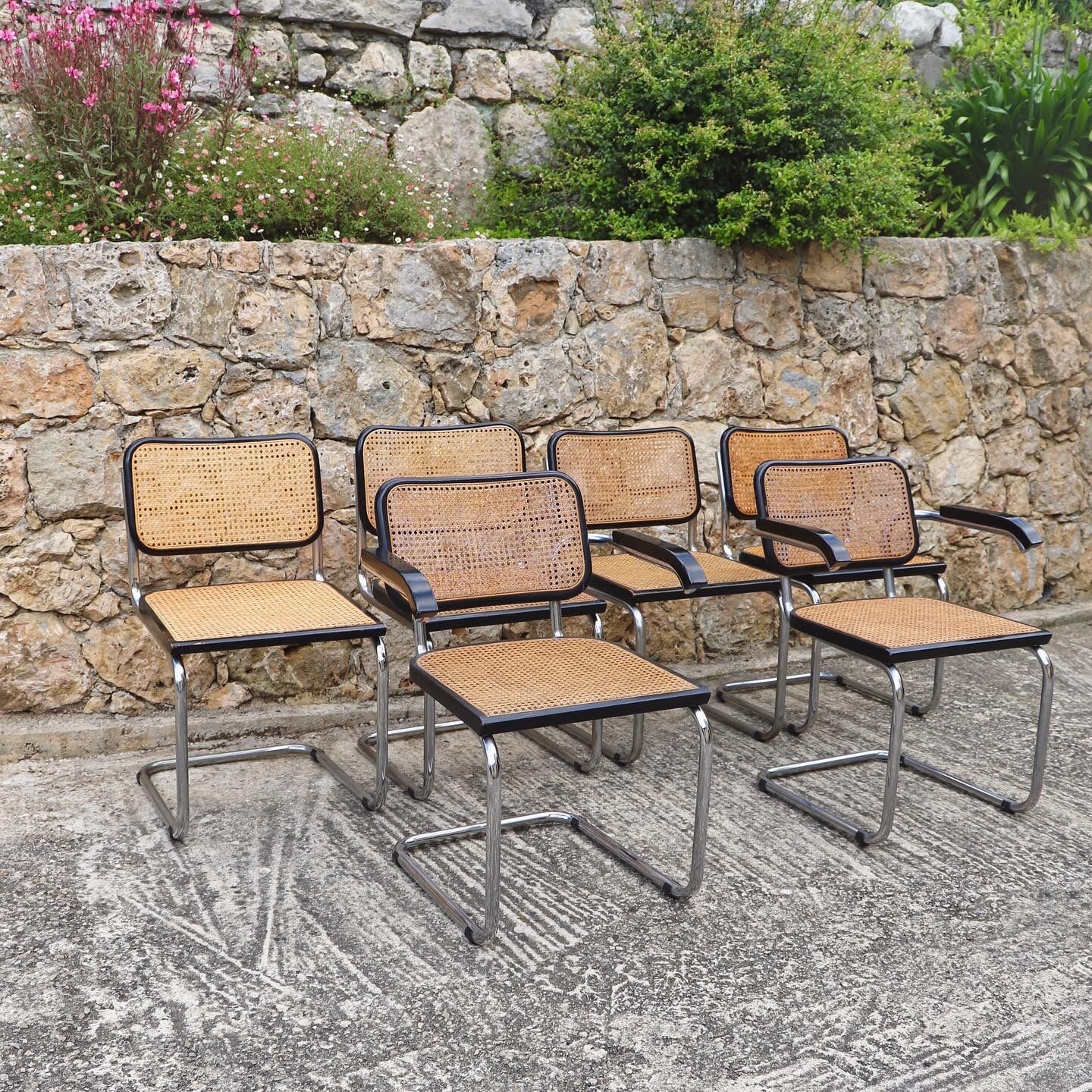 Lot de 4 chaises B32 et 2 fauteuils B64 Marcel Breuer