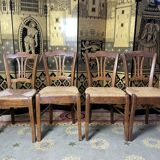 Suite of 4 rustic mulched chairs