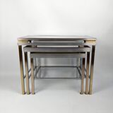 Guy Lefèvre for Maison Jansen, suite of 3 nesting tables, 1970s