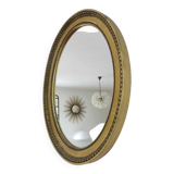 Louis Philippe oval gold wall mirror, 1950s