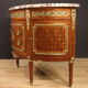 Commode demi-lune avec dessus en marbre du XXème siècle