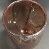 Vase vintage verre signé Jean-Marie Bizet daté novembre 1982