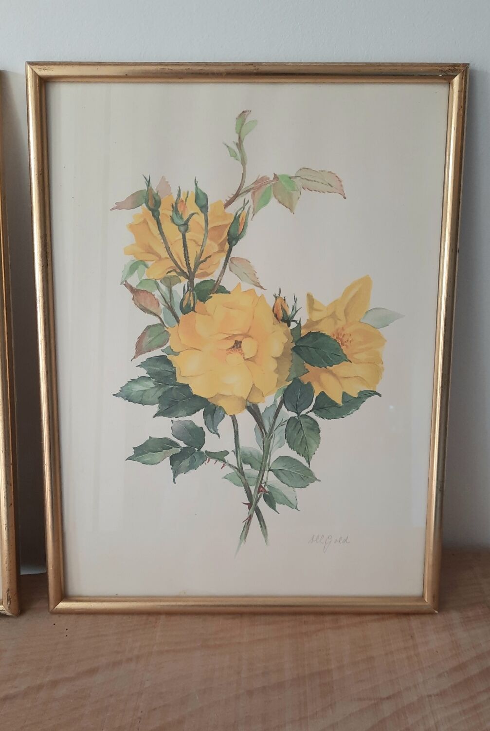 Table engraving Old flower