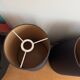 Set of 4 fabric cone lampshades – black and beige