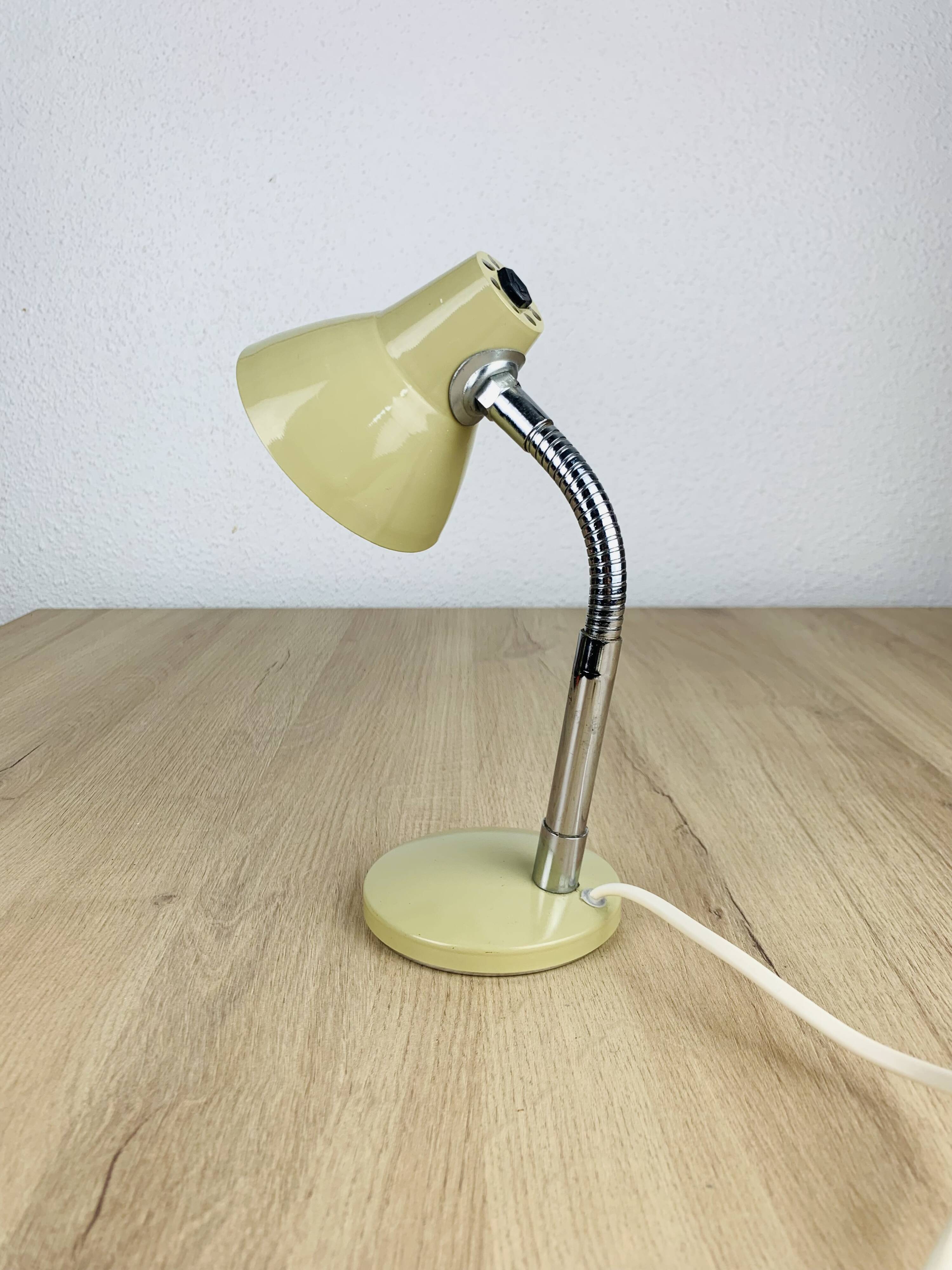 Beige metal cocotte lamp, desk or wall light, 1960s