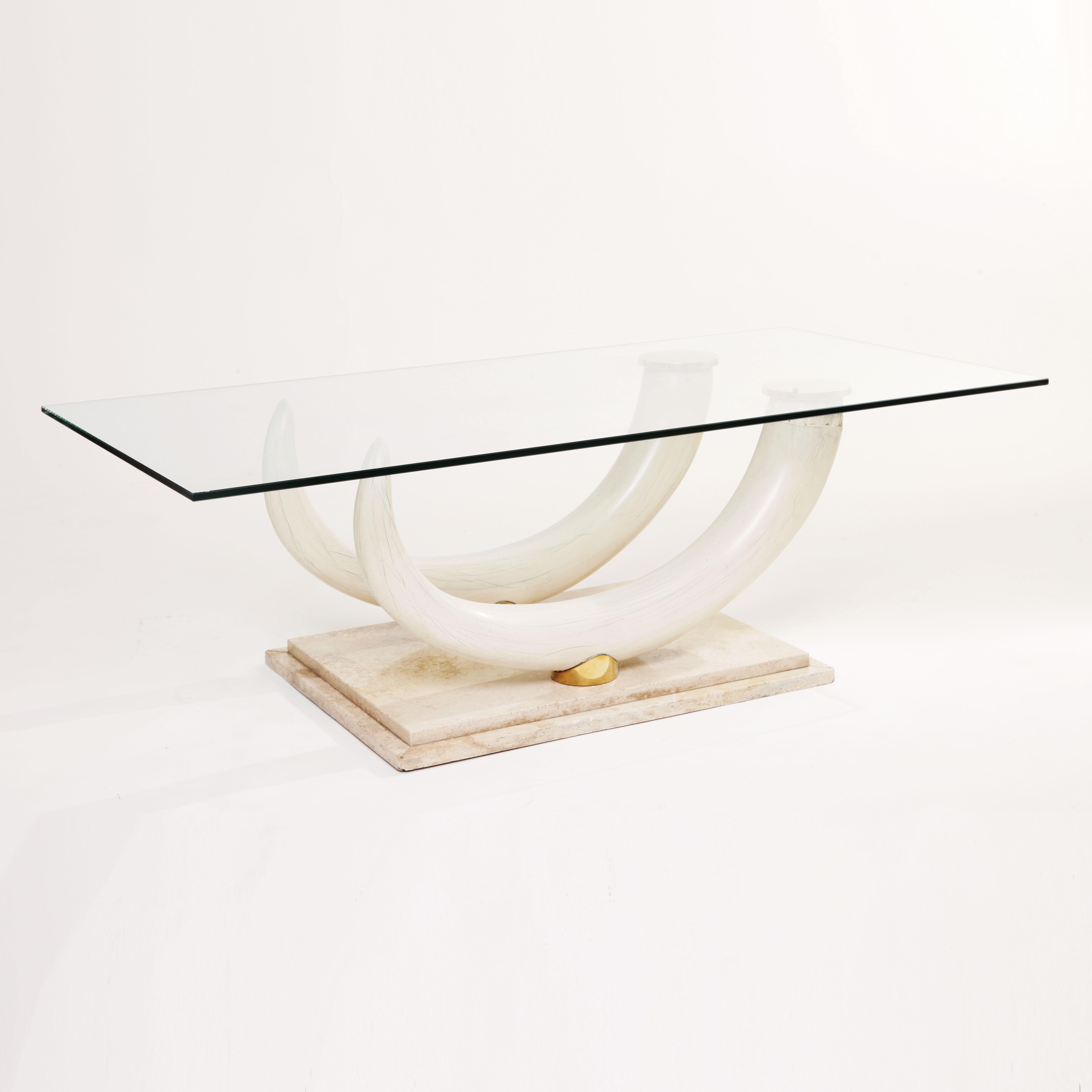 Faux elephant tusk coffee table Maison Jansen for Ralph Pucci Collections Italy