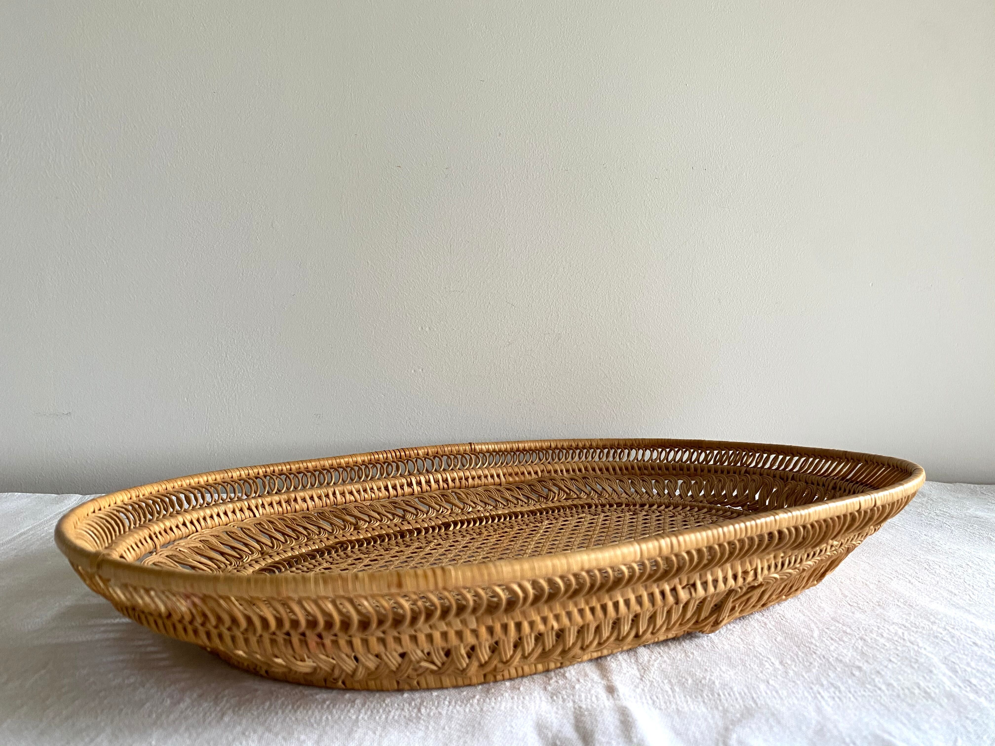 Vintage basket in woven rattan