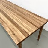 Ash table with spindle legs, solid beech and ash