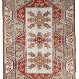 Tapis vintage turc Kars fait main en laine – 116 x 175 cm – Années 1960