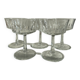 Ensemble de 5 verres coupés à champagne français Luminarc