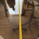 Large antique dining table in wrought iron and smoked glass,