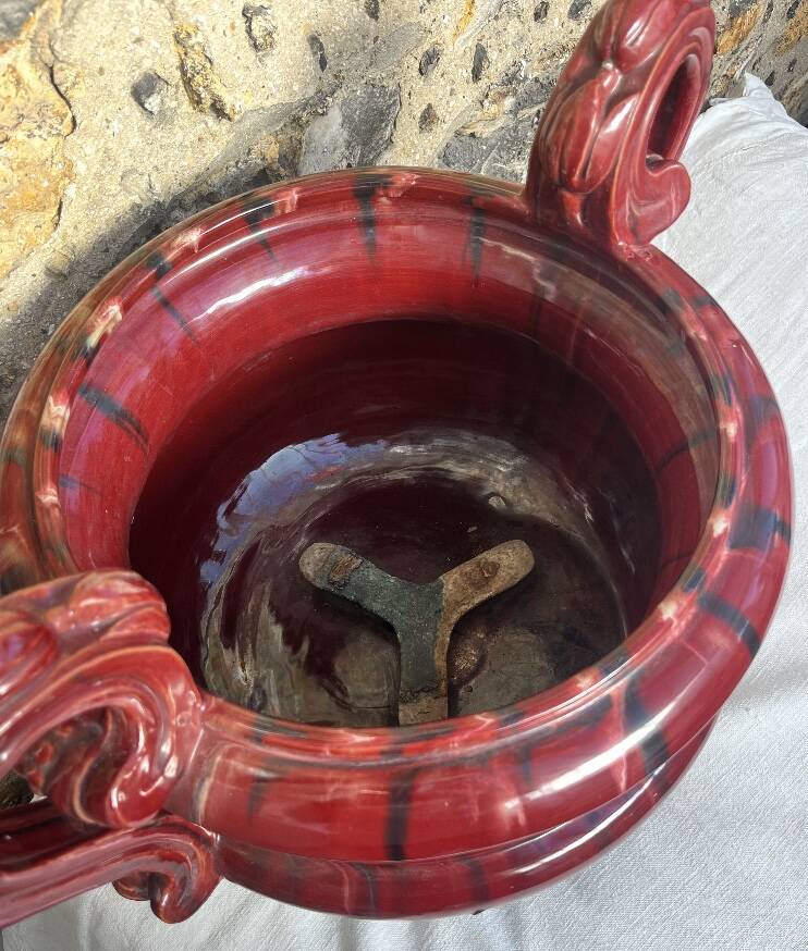 Large Medici jardinière in glazed earthenware