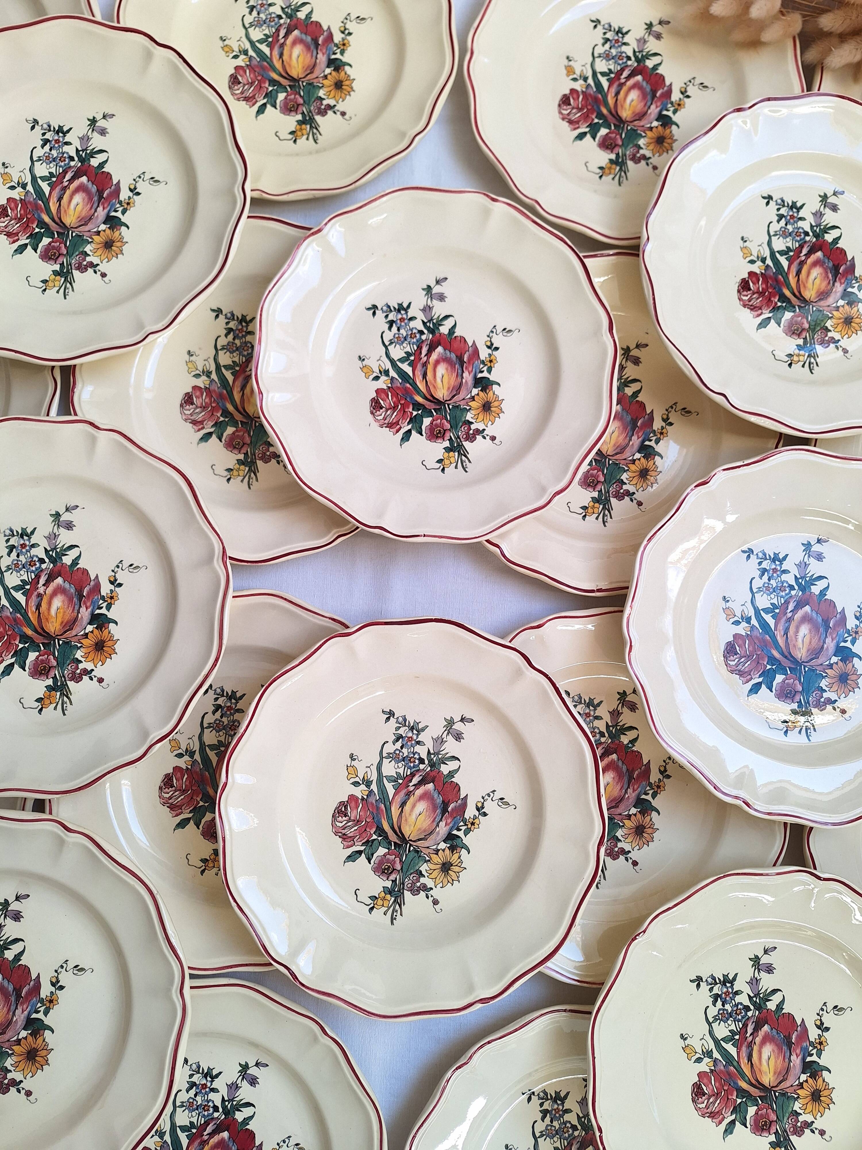 Assiettes plates Digoin Sarreguemines Modèle Loraine