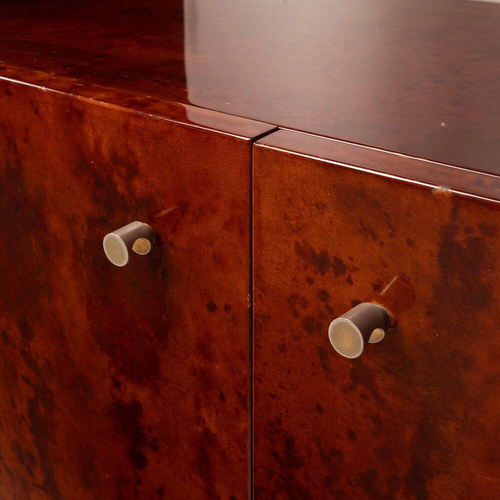 Parchment bookcase by Aldo Tura for Tura Milano 1960