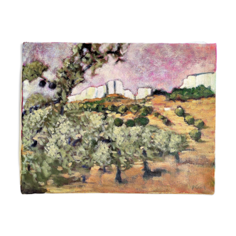 Oil painting on canvas landscape of Provence