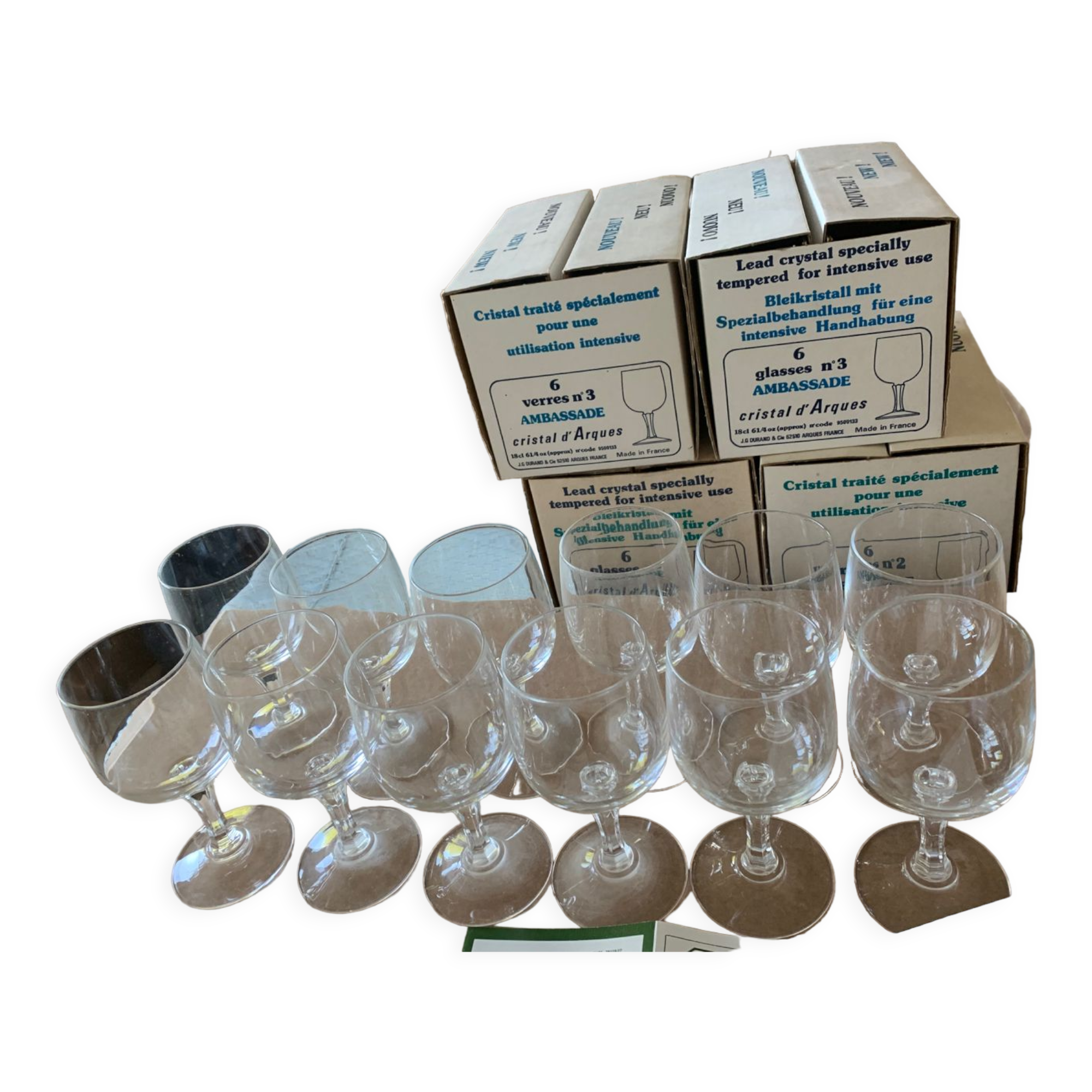 Set of 12 water glasses christel d'arques 14 cm