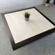 Table basse vintage travertin et bois design 1970