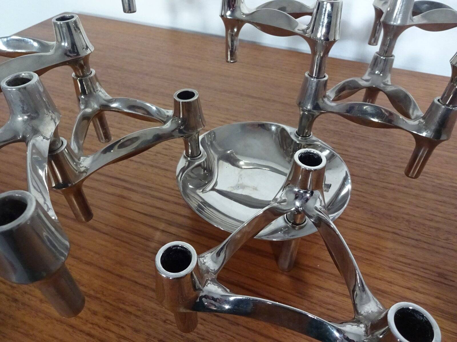 Candleholders by Ceasar Stoffi & Fritz Nagel for BMF, 1960s, Set of 10