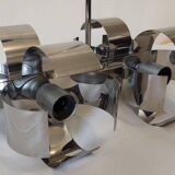 Space Age 4-light chandelier in chrome metal, 1970s