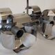 Space Age 4-light chandelier in chrome metal, 1970s