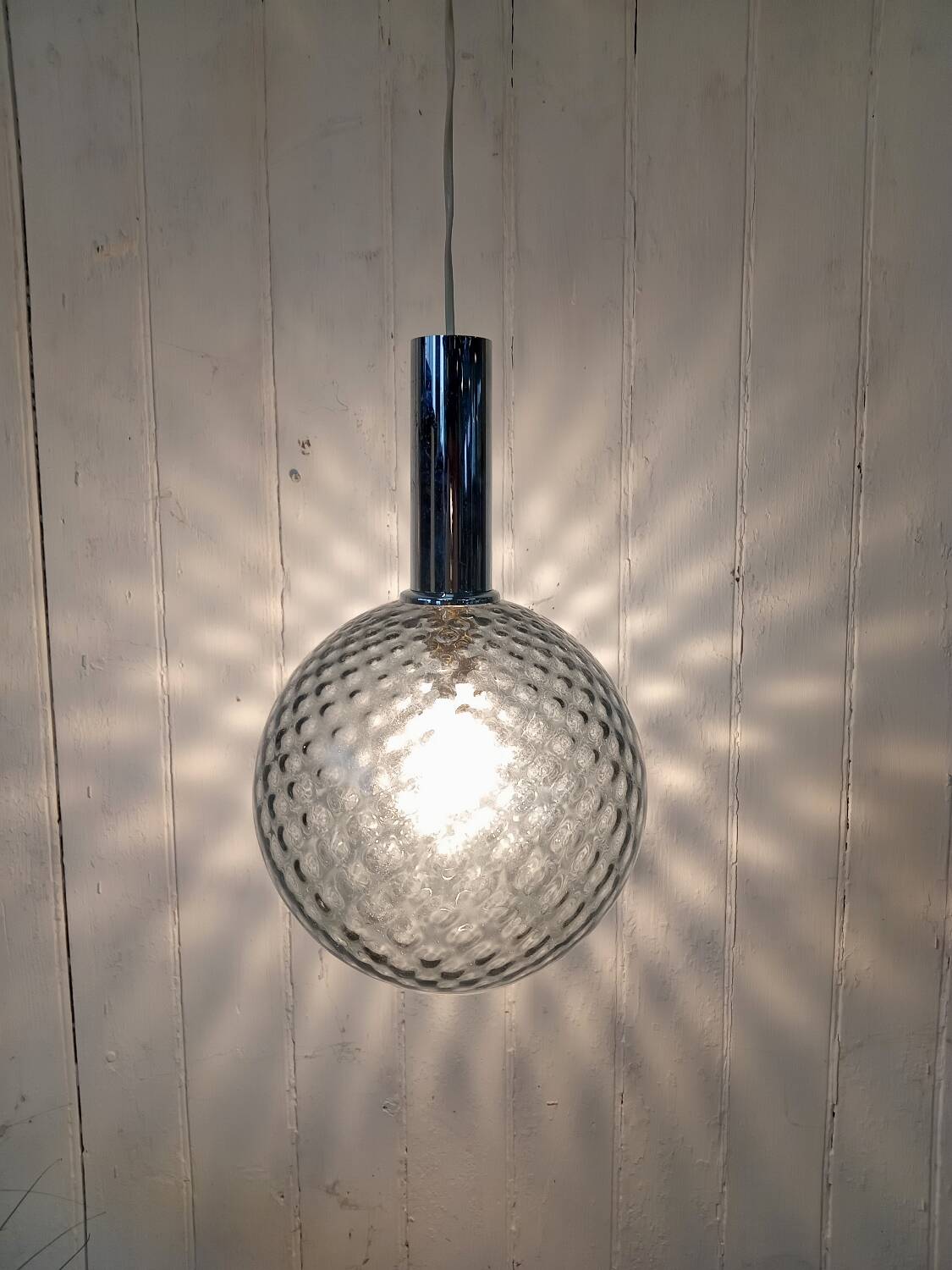 Vintage bubble glass ball pendant light