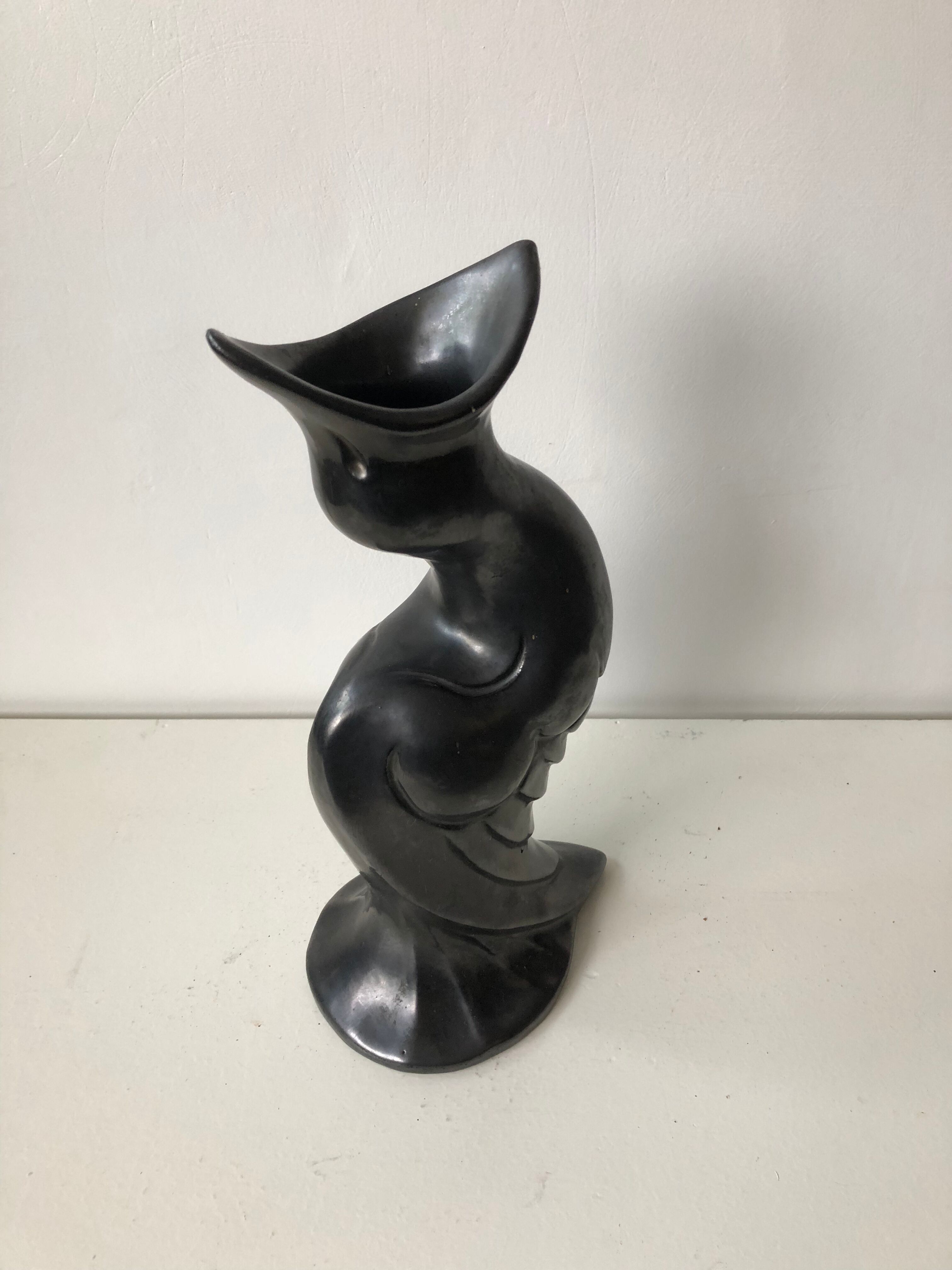 Glazed Black ceramic vase