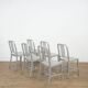Set of 6 Emeco/Metwood navy blue aluminum chairs