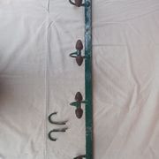 Wall coat rack in metal and old wood
