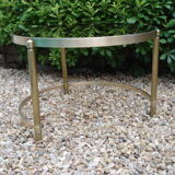 Table basse ronde en laiton vintage 1960