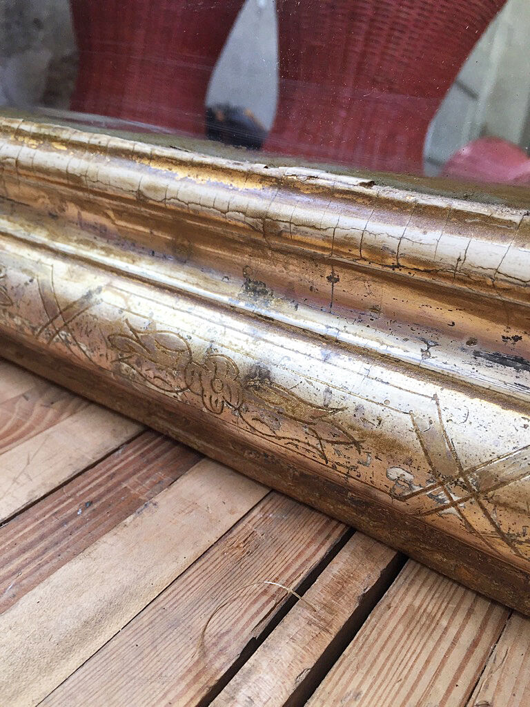 Mirror Louis Philippe flowered 75 x 109 cm