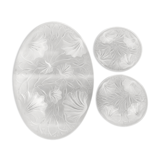 Set under crystal plate VERLYS France, 1930