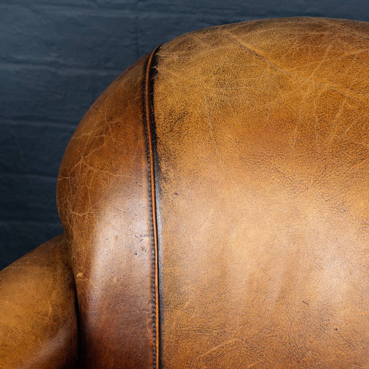 Vintage 20thc pair of dutch leather club chairs c.1980