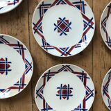 Set of 10 dessert plates in earthenware