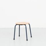 Anthracite grey beech low stool