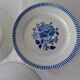 3 EVIAN flat plates old earthenware 482112 Luneville pink blue
