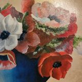 Oil on panel "Anemones"