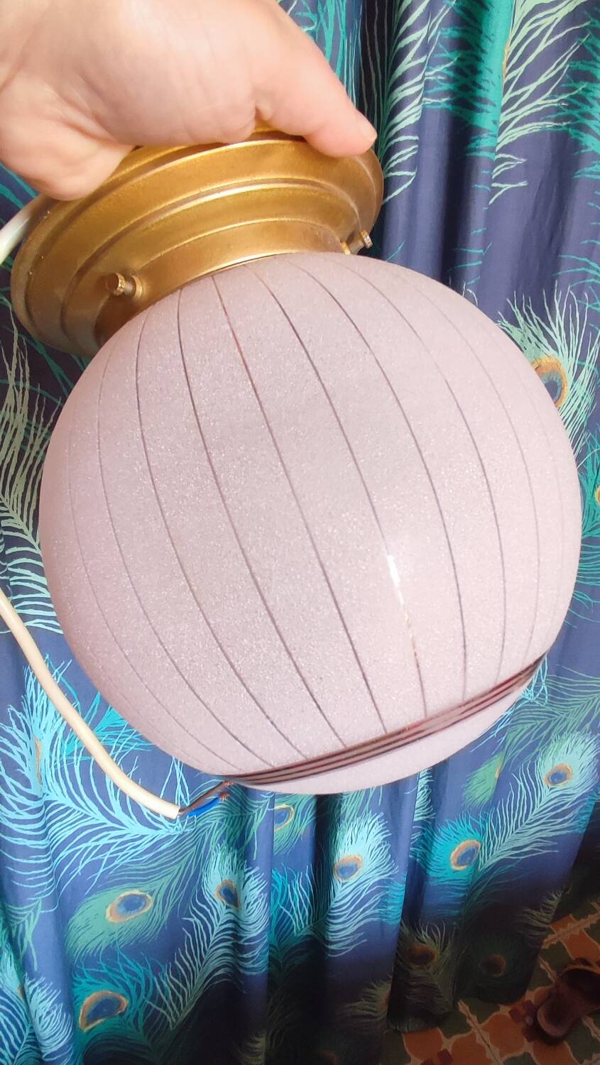 Granite pink glass ball ceiling light