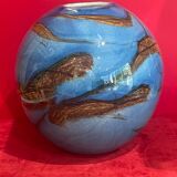 Ball sphere blue art glassware marble style murano de gino vase