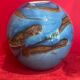 Ball sphere blue art glassware marble style murano de gino vase