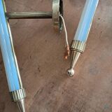 Pair of brass and glass wall sconces